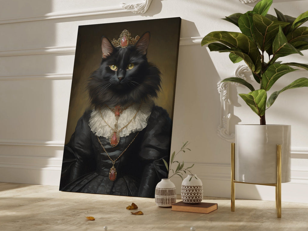 Her Majesty the Black Cat – cat art print (2)