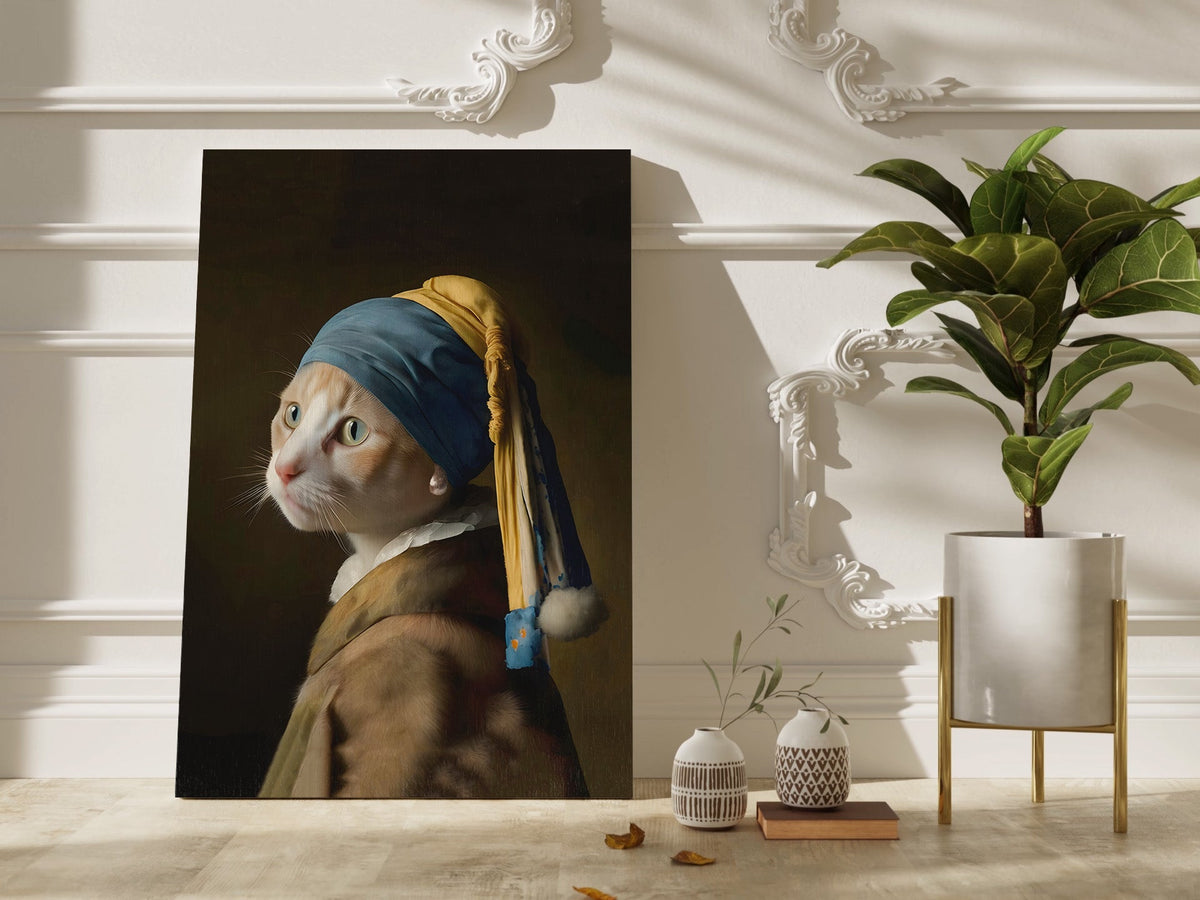 Pearl Earring Ginger Cat – cat art print (3)