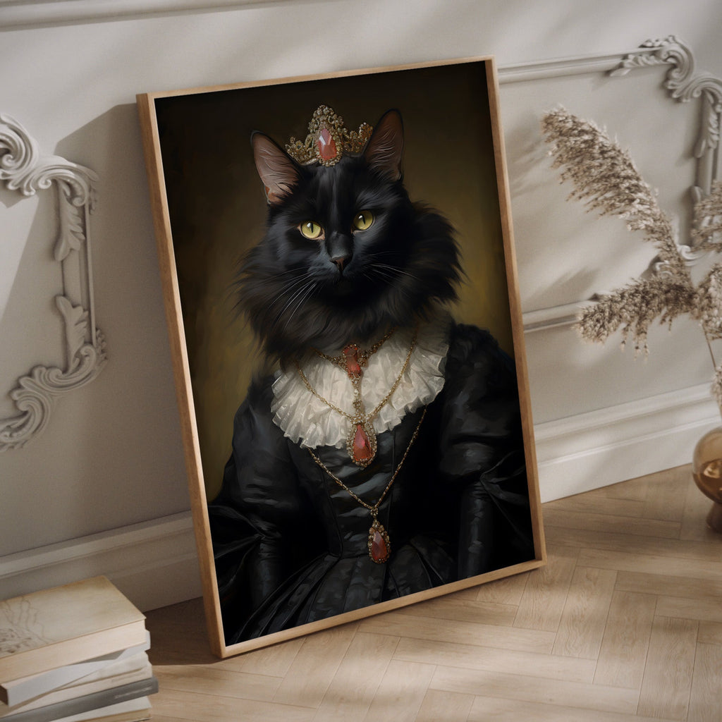 Her Majesty the Black Cat – cat art print
