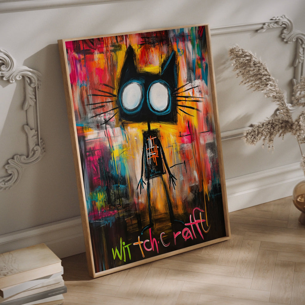 Street Art Black Cat – cat art print