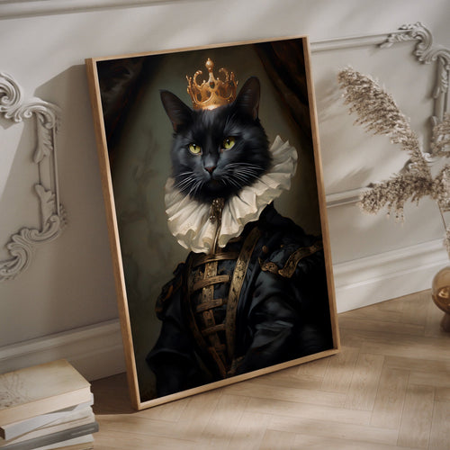 His Majesty the Black Cat – cat art print