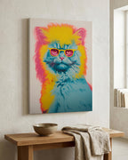 Retro Screenprint Cat as a canvas print