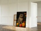 The Contented Gray Cat as a canvas print (2)