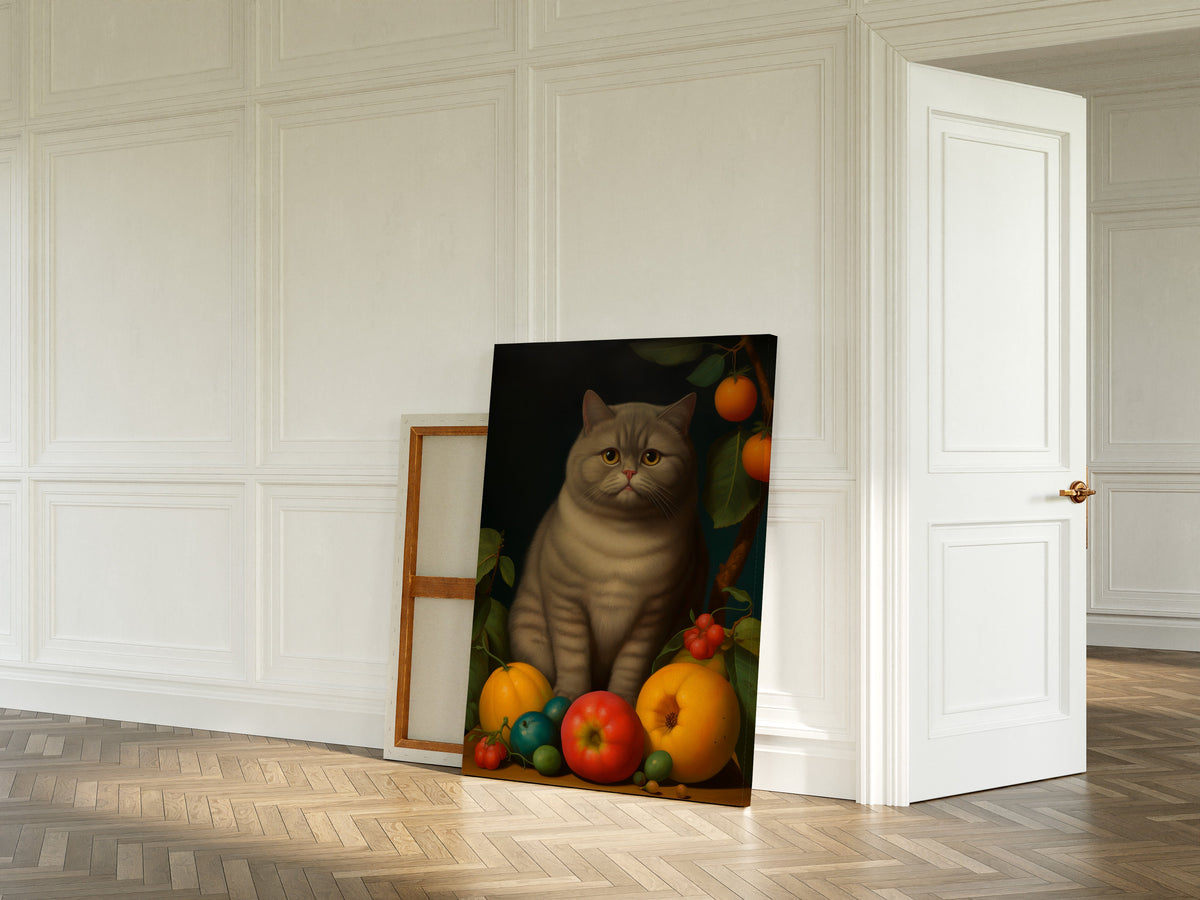 The Contented Gray Cat as a canvas print (2)