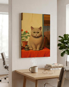 The Contented Ginger Cat styled in a room setting