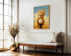 Dreamscape Cat framed above a chaise longue