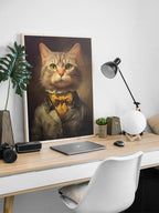 The Lady Cat framed above a desk