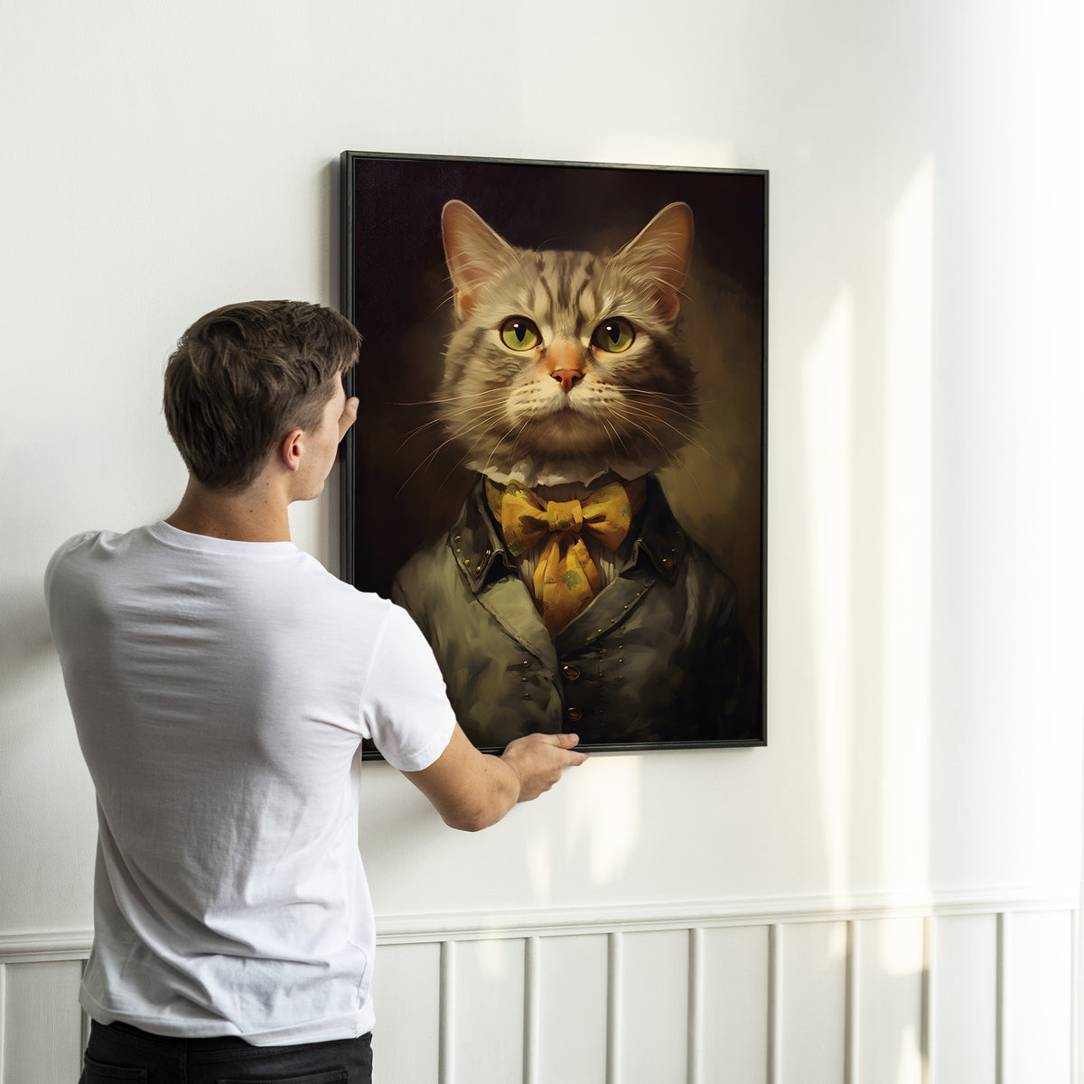 Victorian Cat Wall Art | Lady Cat Portrait | Birthday & Housewarming Gift