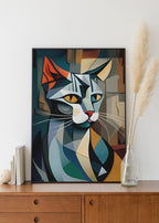 Many-Angled Cat framed on the wall