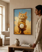 Dreamscape Cat in a dark wood frame