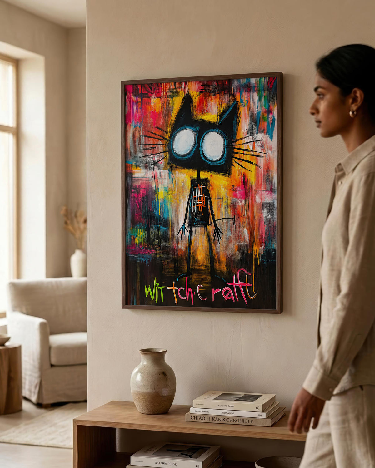Urban Black Cat Wall Art | Street Art Style Print