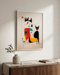 Afternoon with the Cat in a white wood frame