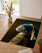 Pearl Earring Gray Cat as an unframed paper print