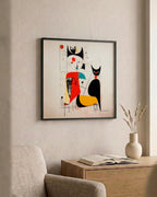 Afternoon with the Cat as a square print in a black frame