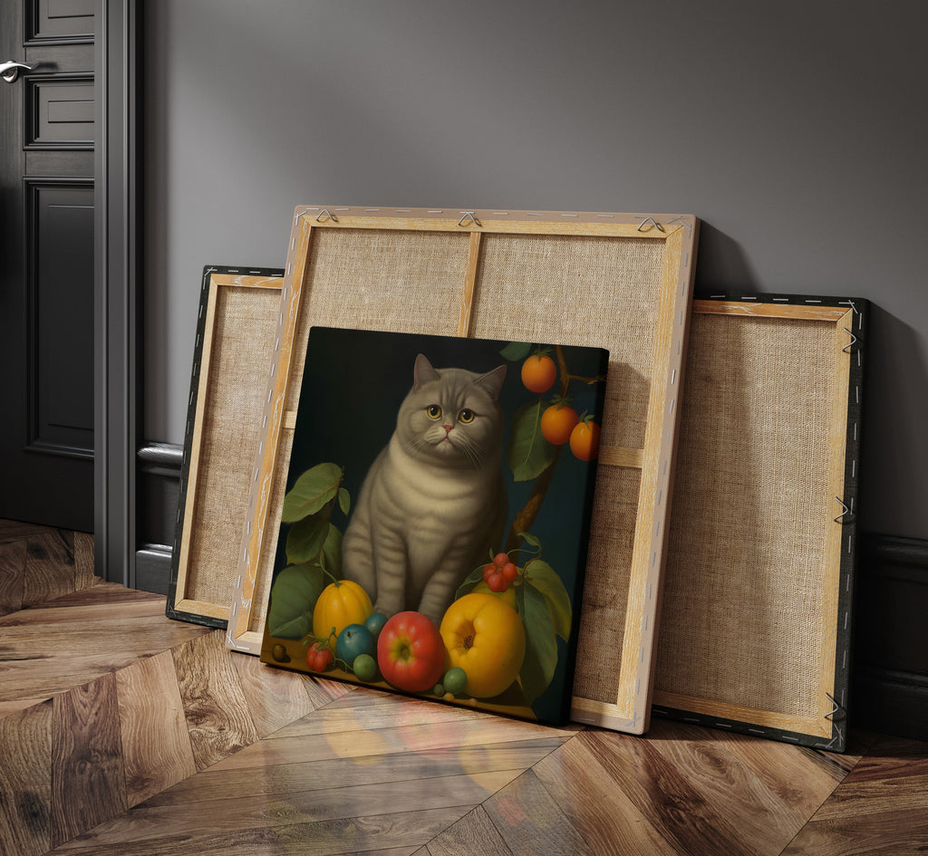 The Contented Gray Cat as a square print