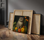 The Contented Gray Cat as a square print