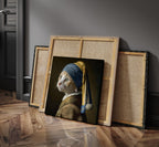 Pearl Earring Ginger Cat as a square canvas