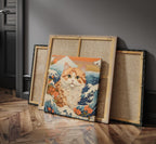 Ukiyo-e Cat as a square canvas