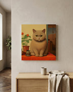 The Contented Ginger Cat as a square canvas