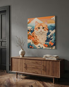 Ukiyo-e Cat as a square canvas (2)