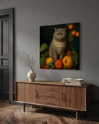 The Contented Gray Cat as a square canvas