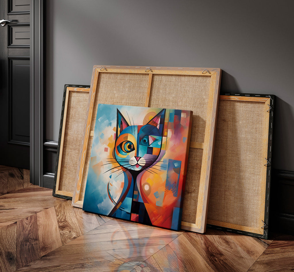 Geometric Cat after Kandinsky as a square canvas