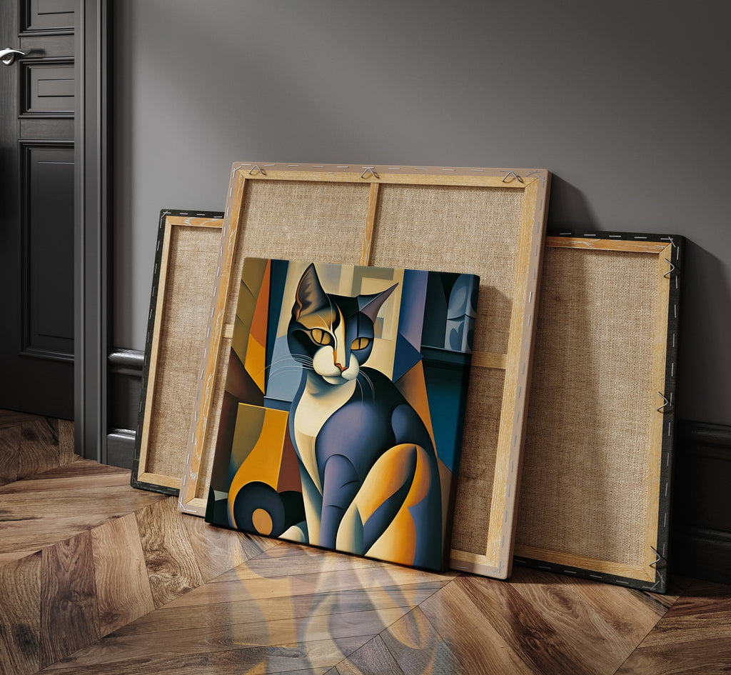 Faceted Cat Portrait as a square canvas (2)