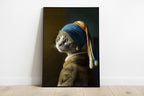 Pearl Earring Gray Cat – cat art print