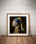 Pearl Earring Ginger Cat – cat art print (2)