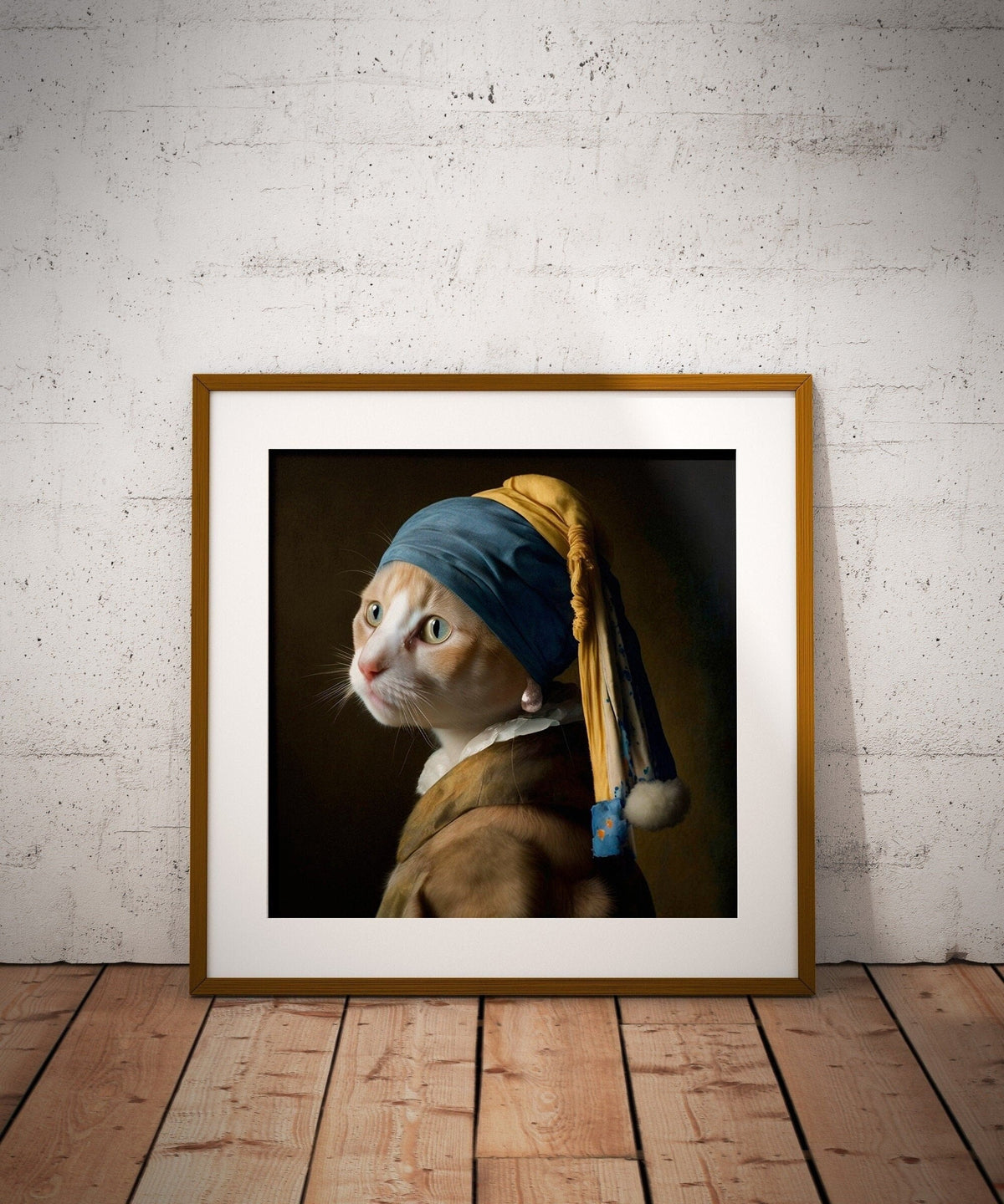 Pearl Earring Ginger Cat – cat art print (2)