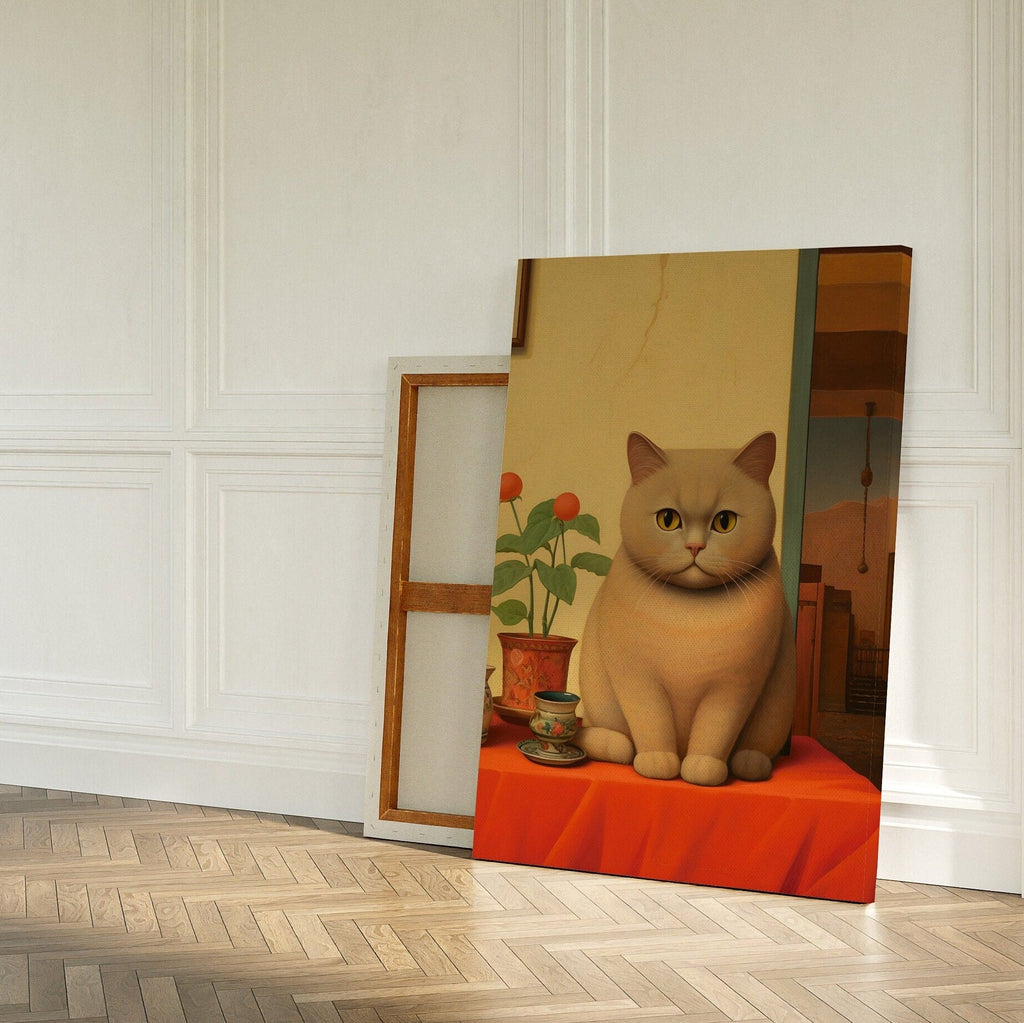 The Contented Ginger Cat – cat art print (2)