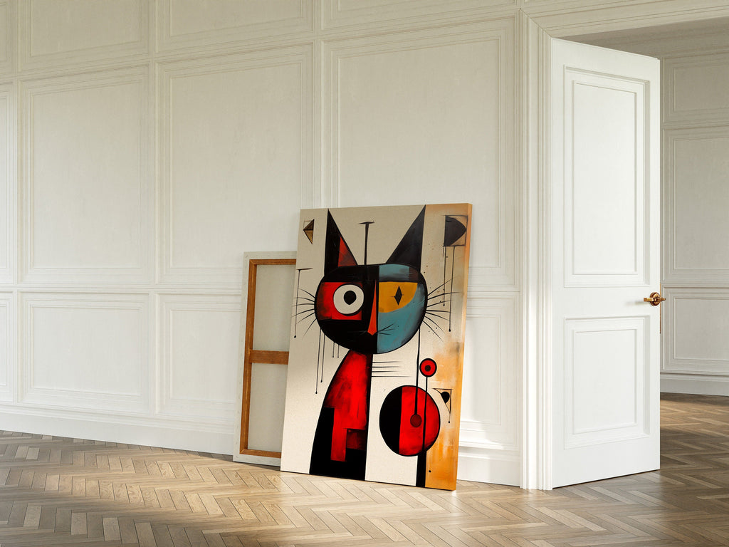 Playful Cat in Primary Colors – cat art print (2)