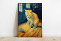 Ginger Kitten in Van Gogh Brushwork – cat art print