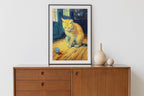 Ginger Kitten in Van Gogh Brushwork – cat art print (6)
