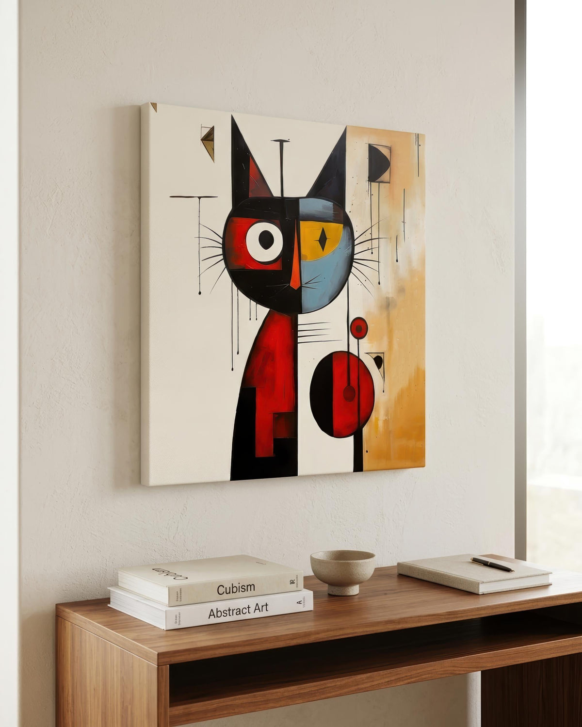 Playful Cat in Primary Colors styled in a room setting (3)