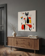 Woman & Cat in Vivid Abstract styled in a room setting (5)