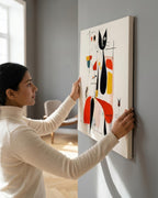 Woman & Cat in Vivid Abstract styled in a room setting (2)