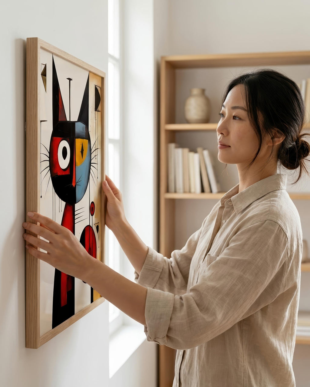 Playful Cat in Primary Colors styled in a room setting (2)