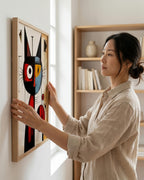 Playful Cat in Primary Colors styled in a room setting (2)