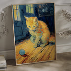 Ginger Kitten in Van Gogh Brushwork – cat art print (2)